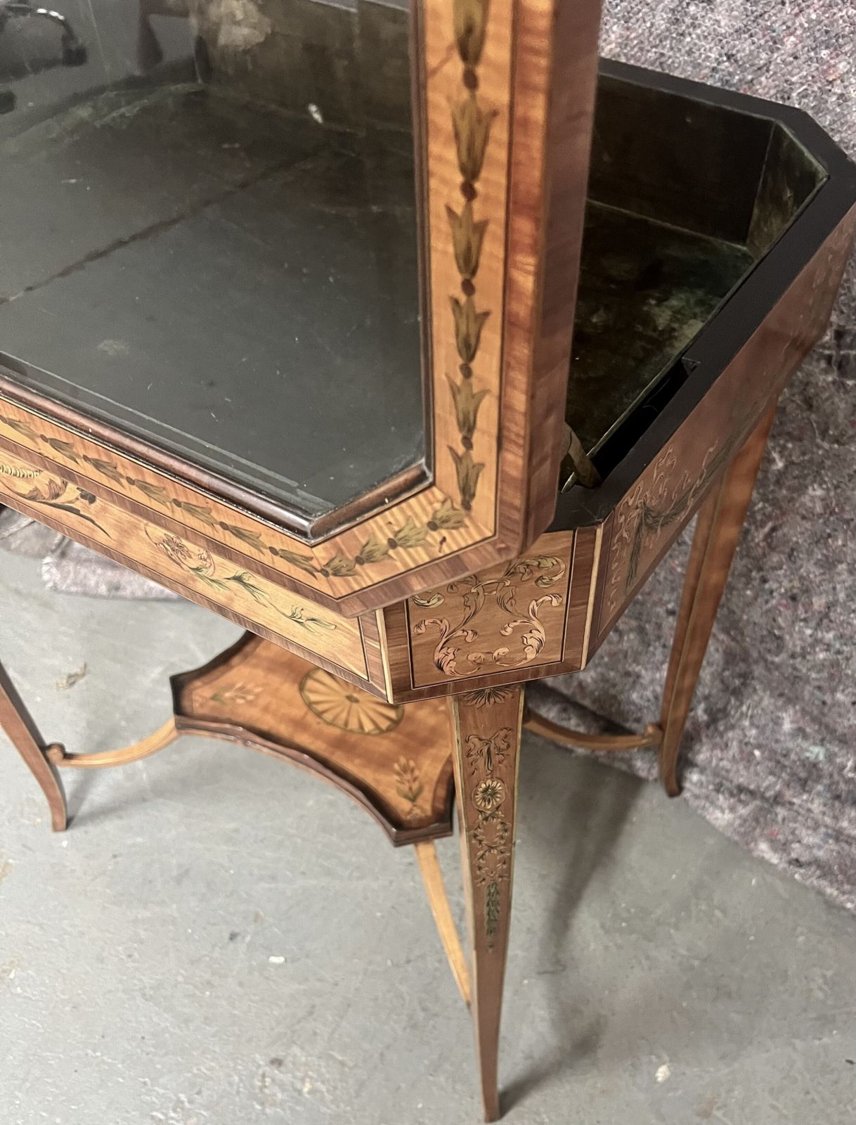 Superb Antique Satinwood & Inlaid Bijouterie Cabinet photo buy