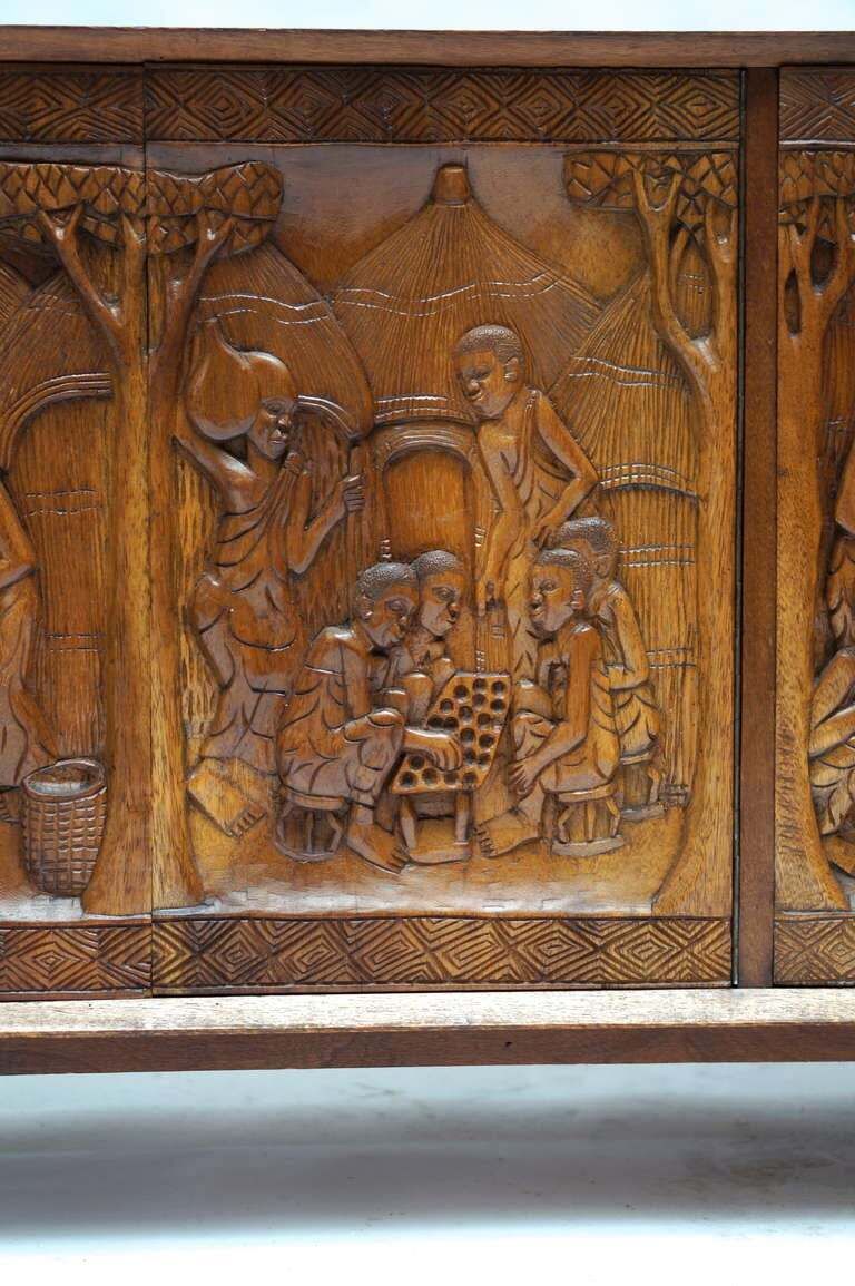 photo furniture 1950s Carved Wooden Cabinet From Congo