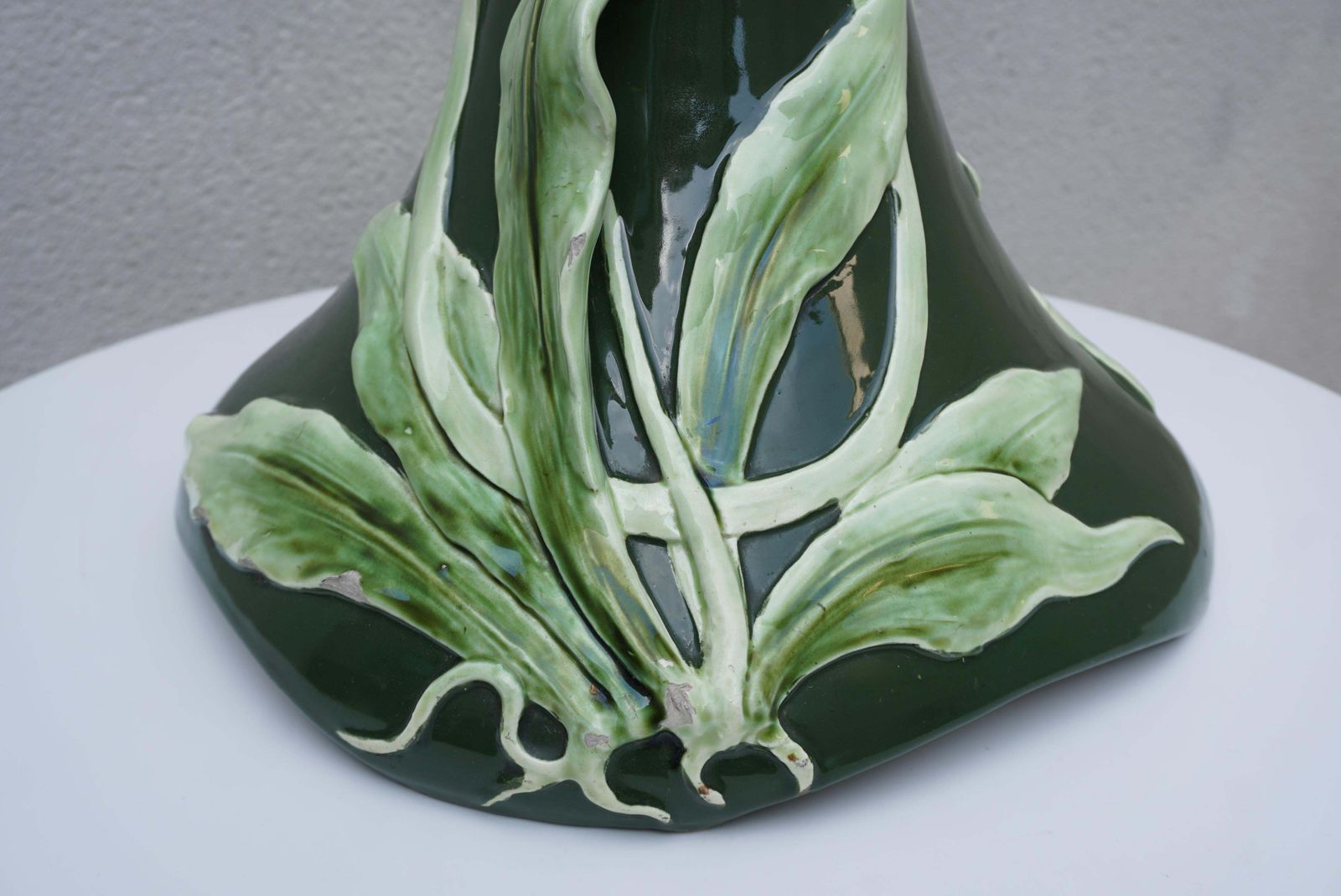 photo vintage Art Nouveau Pedestal In Ceramic, In The Massier Style, Circa 1900