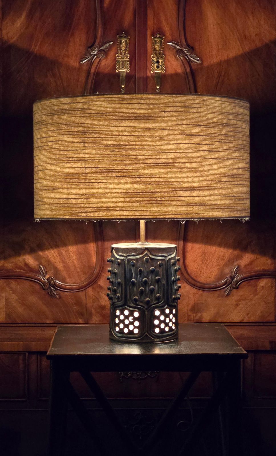 French Ceramic Lamp In The Style Of Georges Pelletier, 1970s photo Lighting