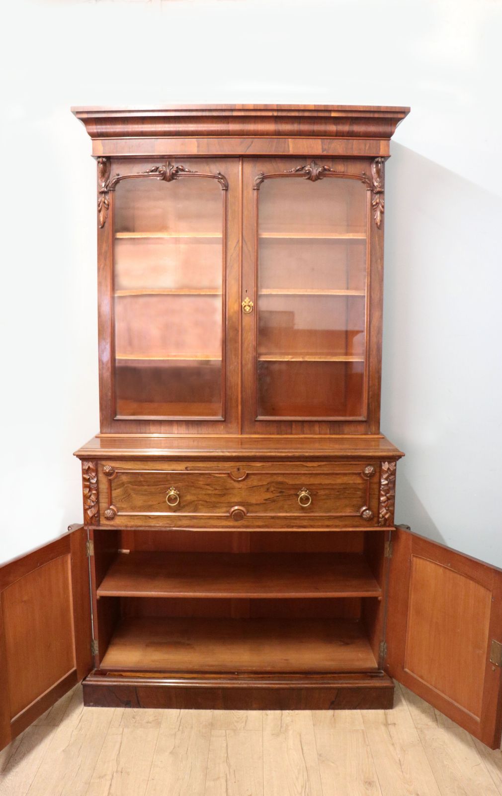 Lovely Early Victorian Secretaire Bookcase Cabinet. photo Furniture