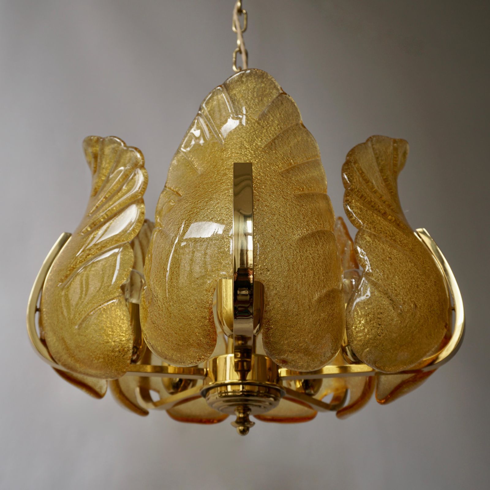 Italian Murano Glass And Brass Chandelier photo furniture