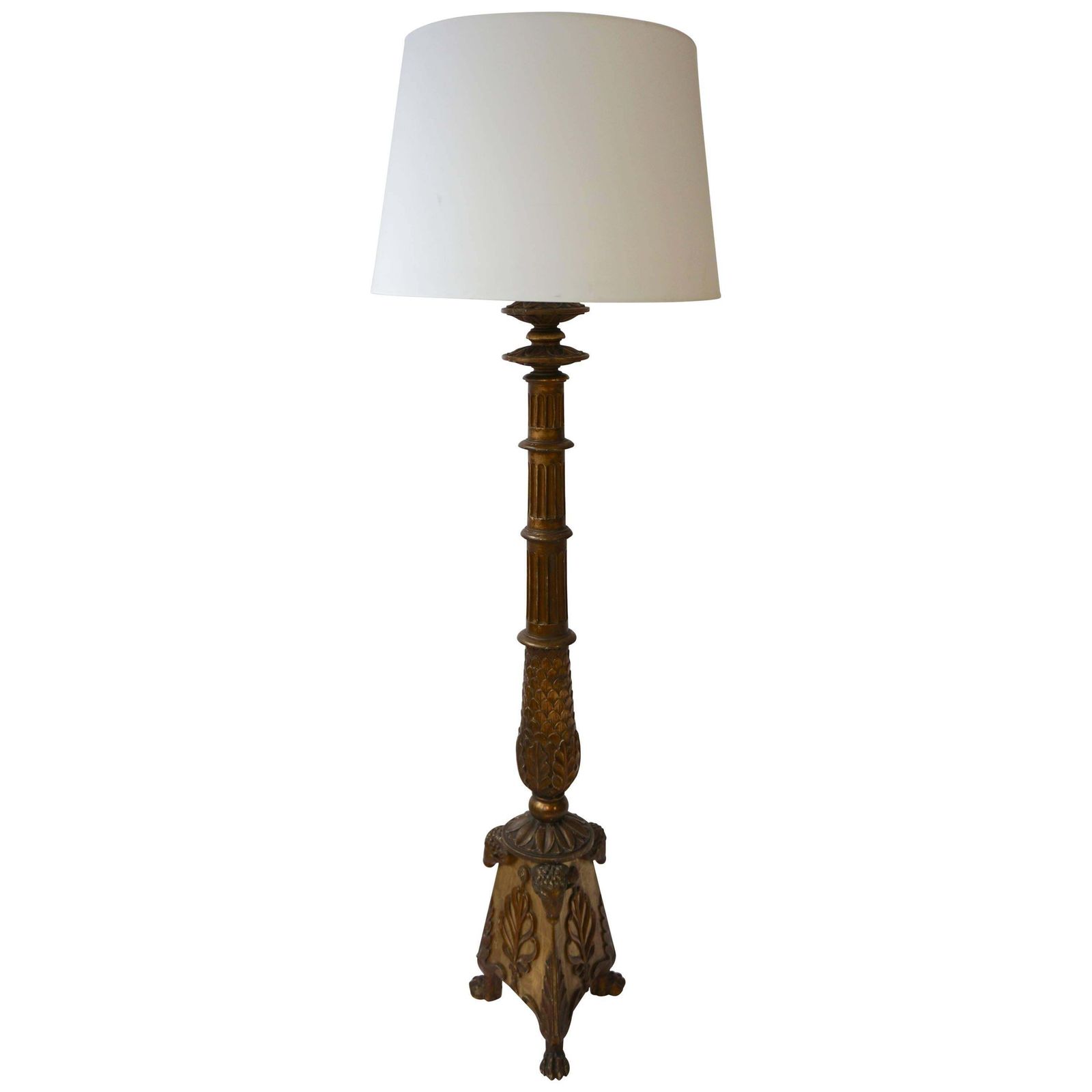 Giltwood Floor Lamp In The Greek Revival Neoclassical Style