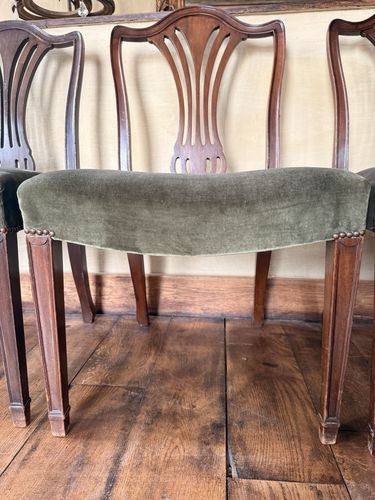 Rare Original Howard & Sons Antique Green Carver Elbow Dining Chairs Set Of 8 photo vinterior