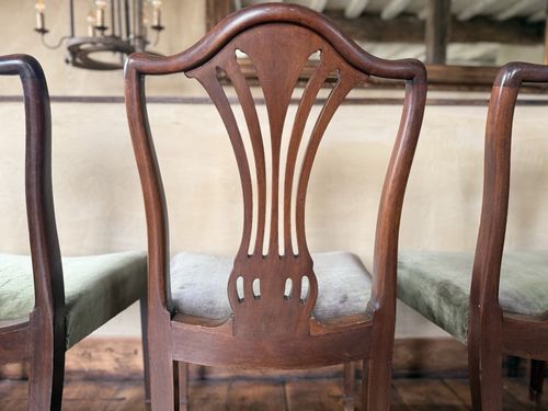 photo buy Rare Original Howard & Sons Antique Green Carver Elbow Dining Chairs Set Of 8