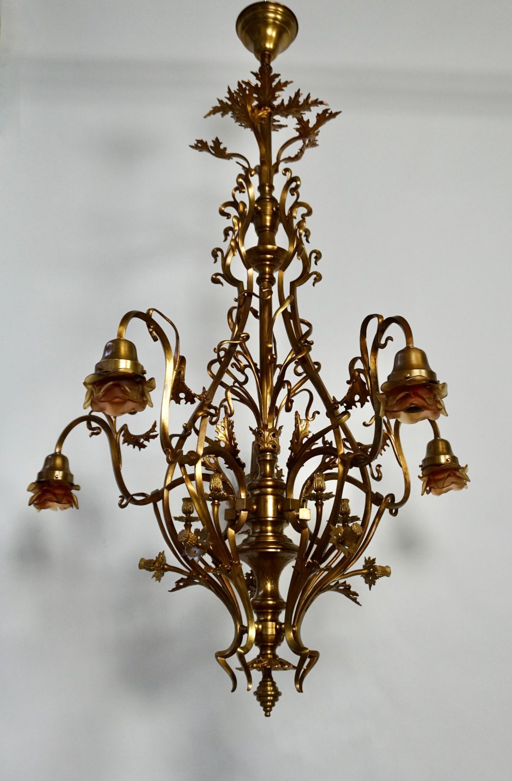 Large And Top Quality, Elegant & Exquisite 5 Light Art Nouveau Chandelier photo Lighting