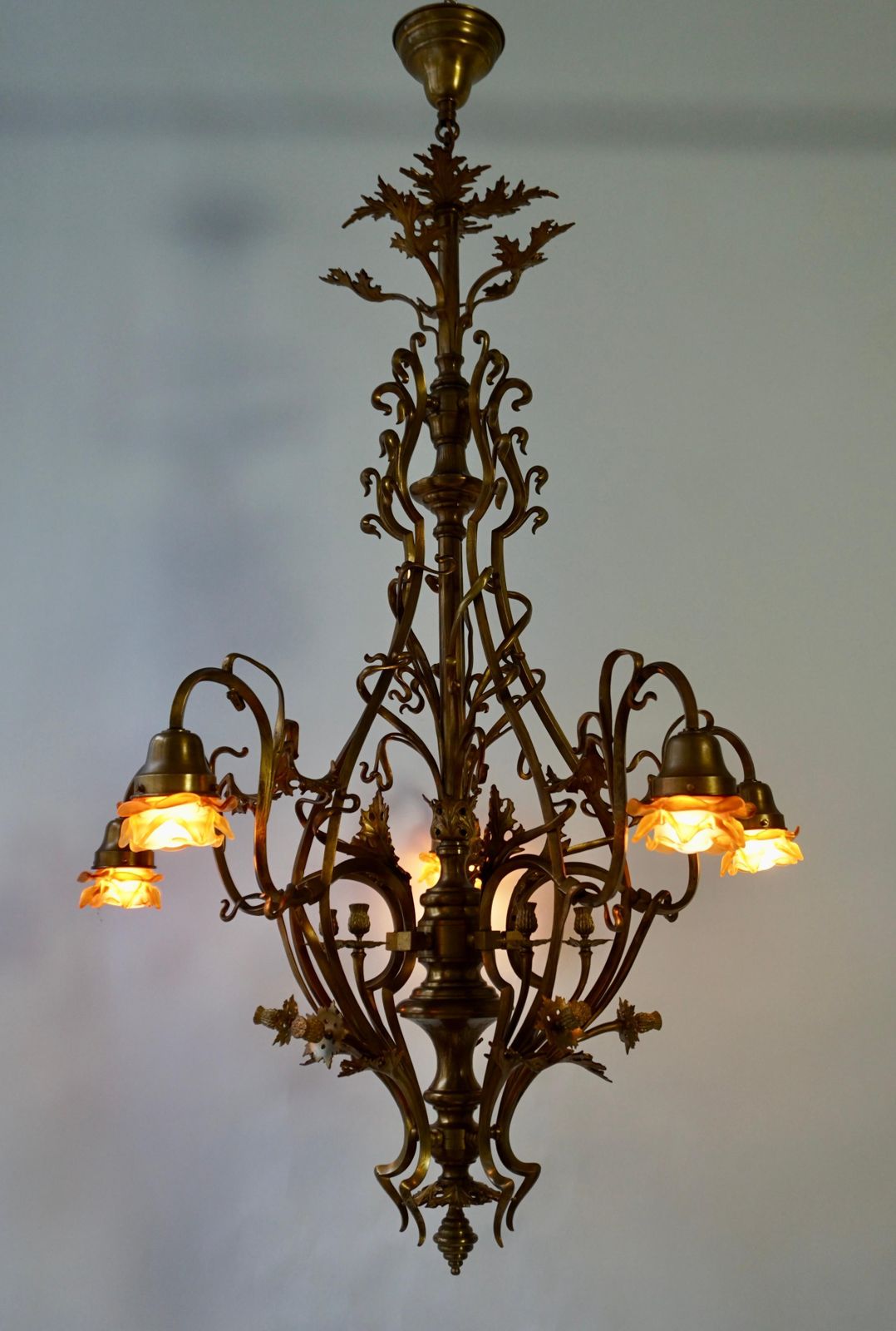 photo furniture Large And Top Quality, Elegant & Exquisite 5 Light Art Nouveau Chandelier