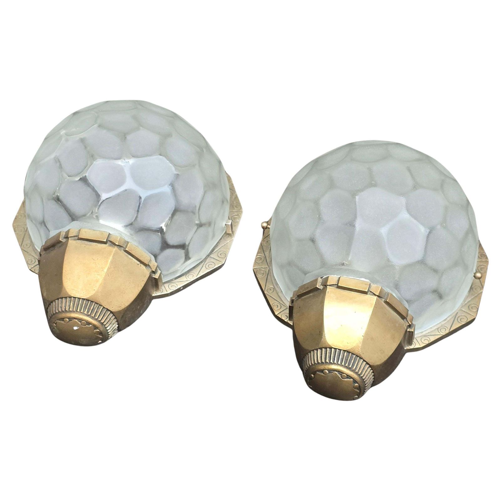 Pair Of French Art Deco Wall Lights By Genet Et Michon, Paris