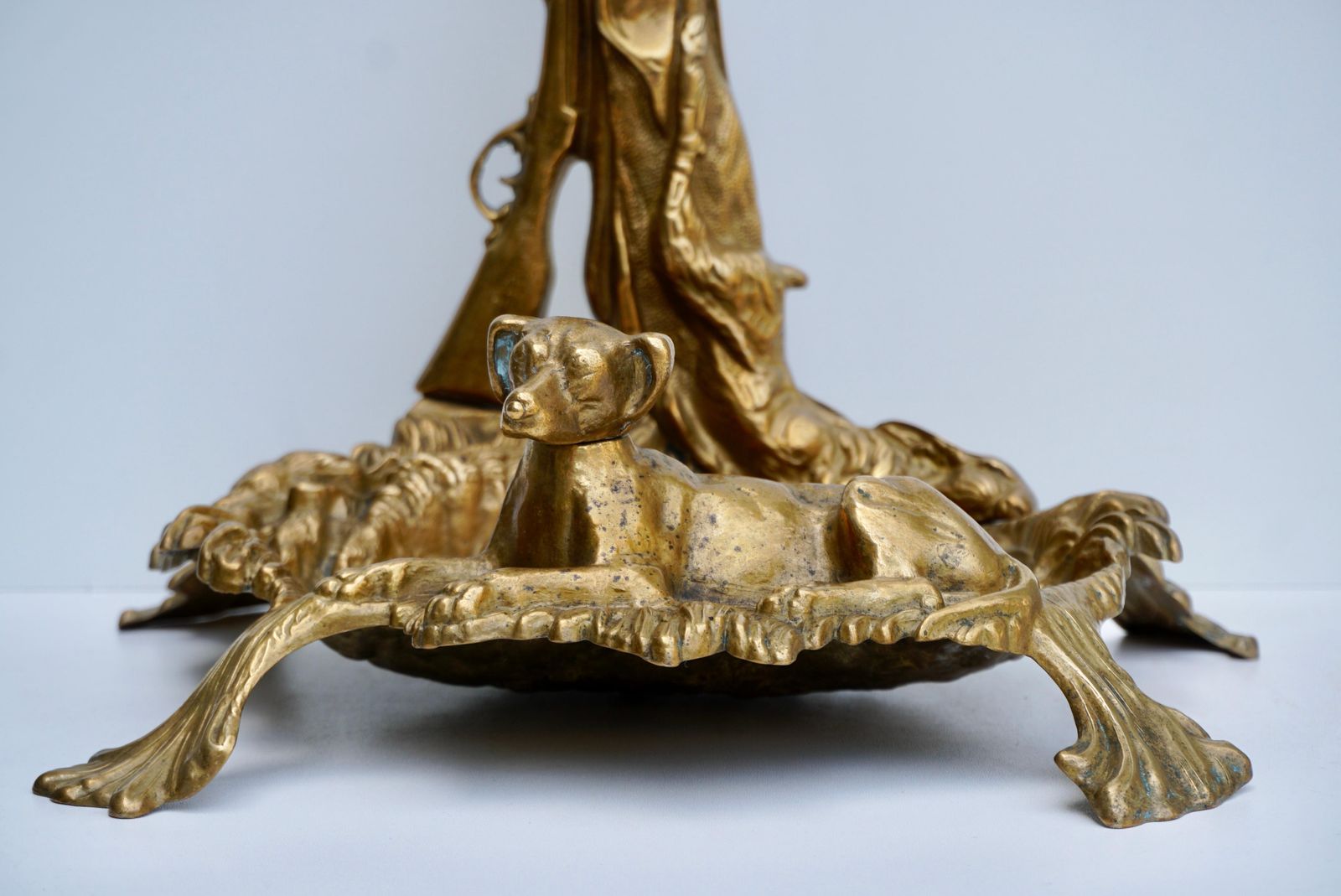 French Napoleon III Bronze Umbrella Stand With Hunt Motifs photo vinterior