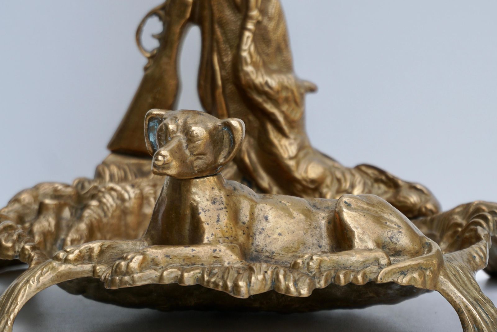 French Napoleon III Bronze Umbrella Stand With Hunt Motifs photo buy