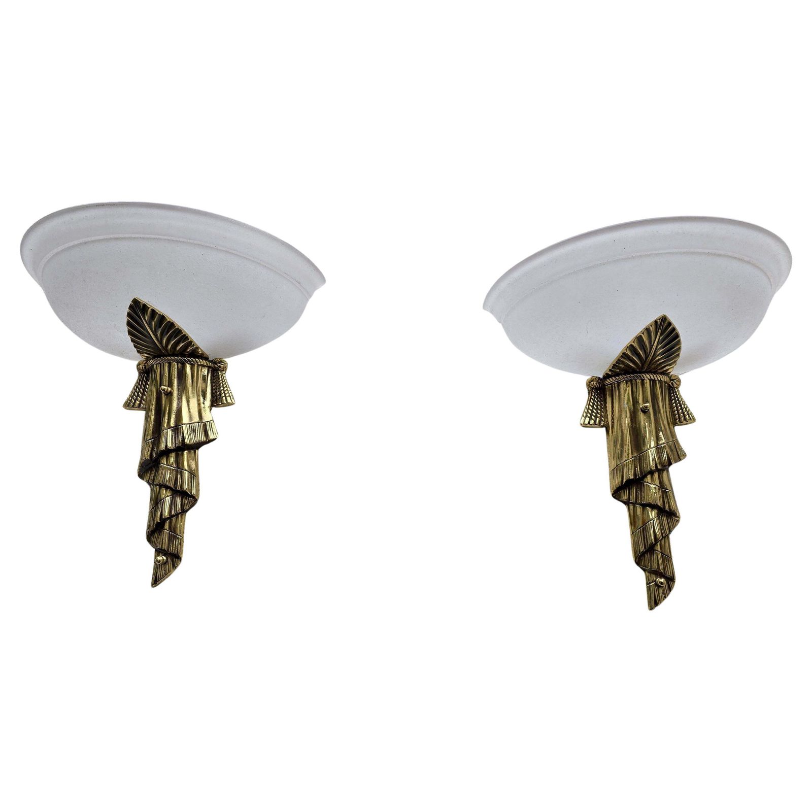 Beautiful Art Deco Wall Lights Made Of Brass With Opal Glass Shade photo furniture