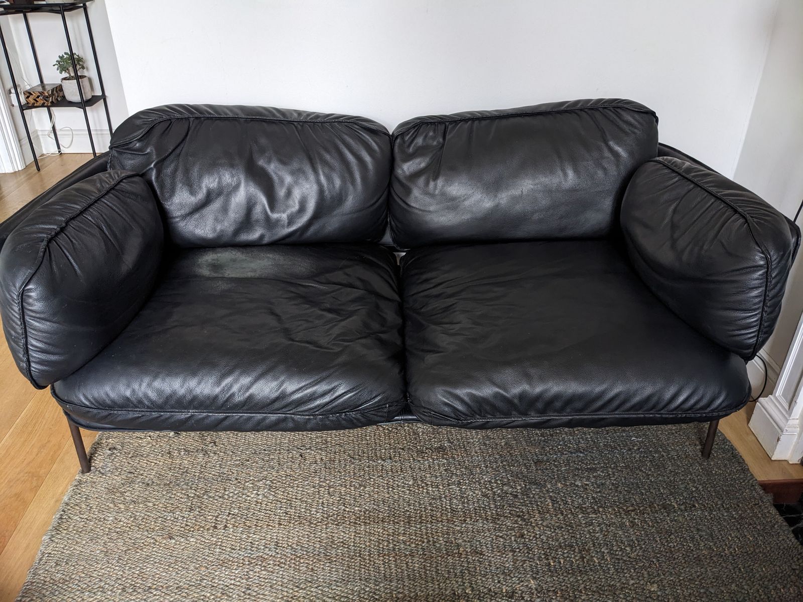 &Tradition Black Leather 2 Seater Cloud Sofa