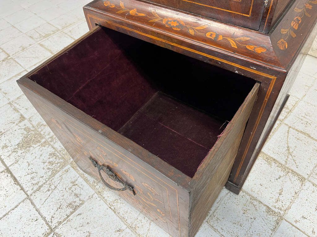 19th Century Continental Style Marquetry Bedside Cabinet Box photo buy
