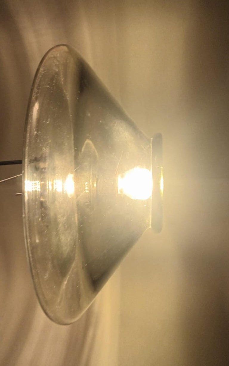 photo for sale Pair Of Smoky Murano Sconces / Flush Mounts By Leucos
