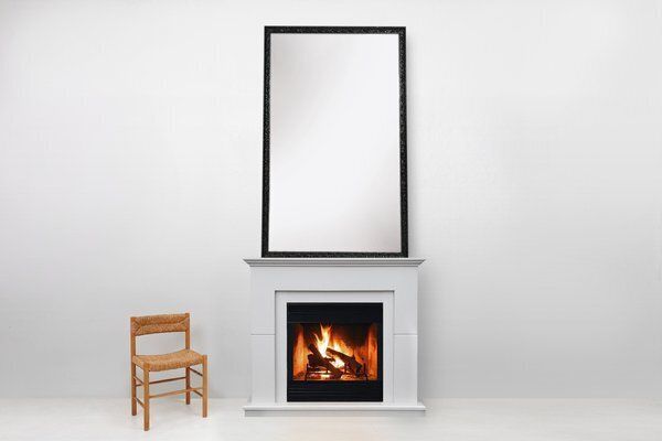 Baroque Black Large Oak Fireplace Mirror, France, 1850s photo Home Decor