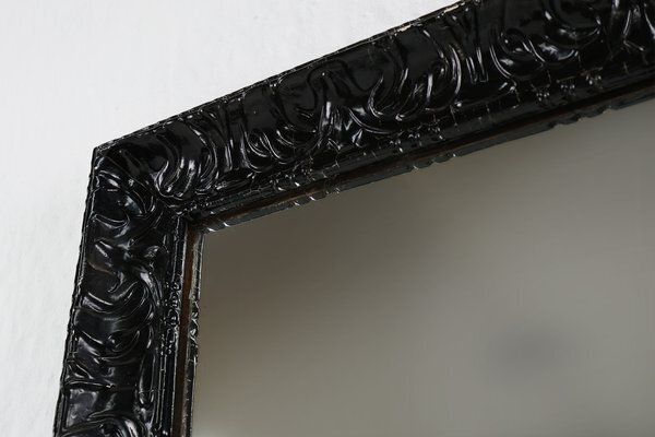 photo furniture Baroque Black Large Oak Fireplace Mirror, France, 1850s