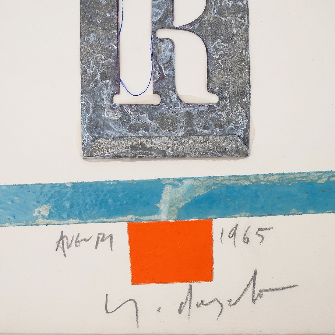 Art Mixed Media On Cardboard And Collage By Sergio Dangelo, 1960s photo