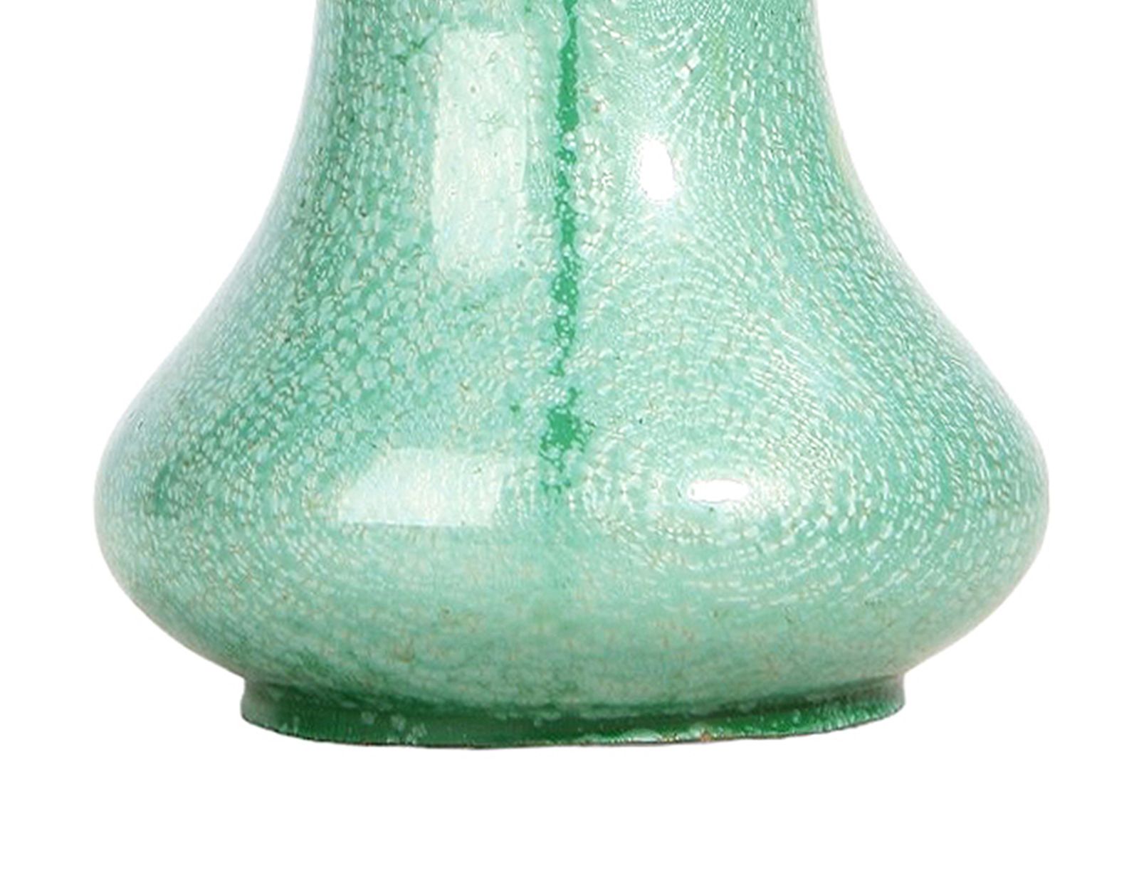 20th Century Art Nouveau Green Ceramic Vase With Silver Rim/Collar, Austria photo vinterior
