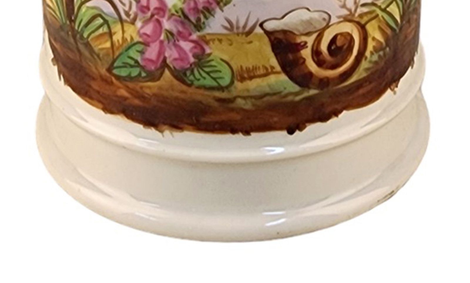 Late 18th Century French Glazed Porcelain Apothecary/Pharmacy Jar With Lid   'Ext: Aloës S:' photo vintage