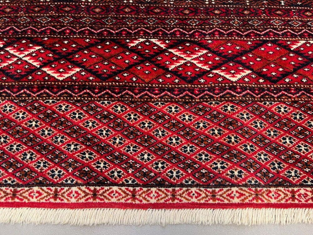 Antique Turkmen Tekke Main Carpet, 302x245 Cm Turkoman Bokhara Red Black 2504 photo 2350.0