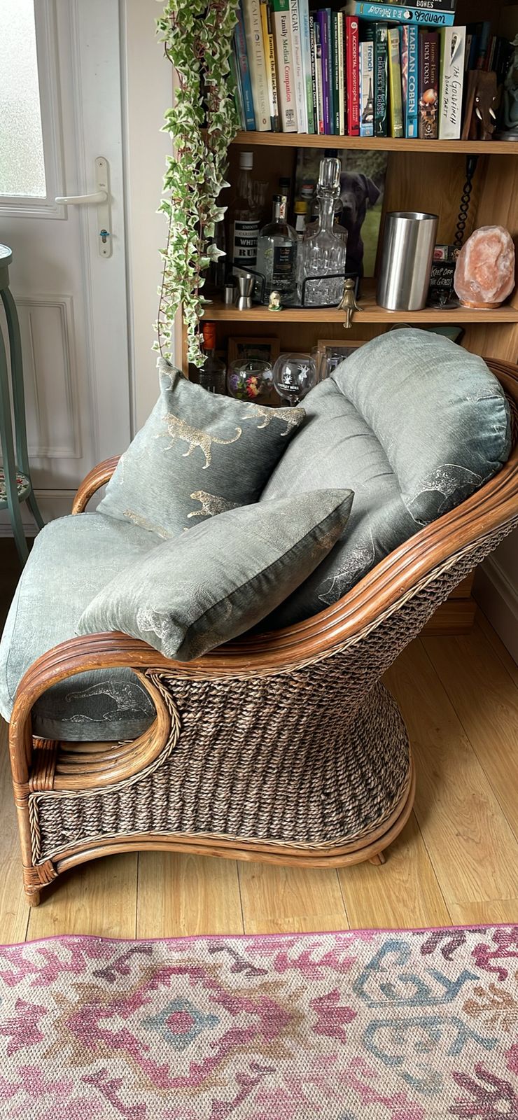 Rattan Conservatory Furniture, 2 Chairs And Footstool photo Furniture