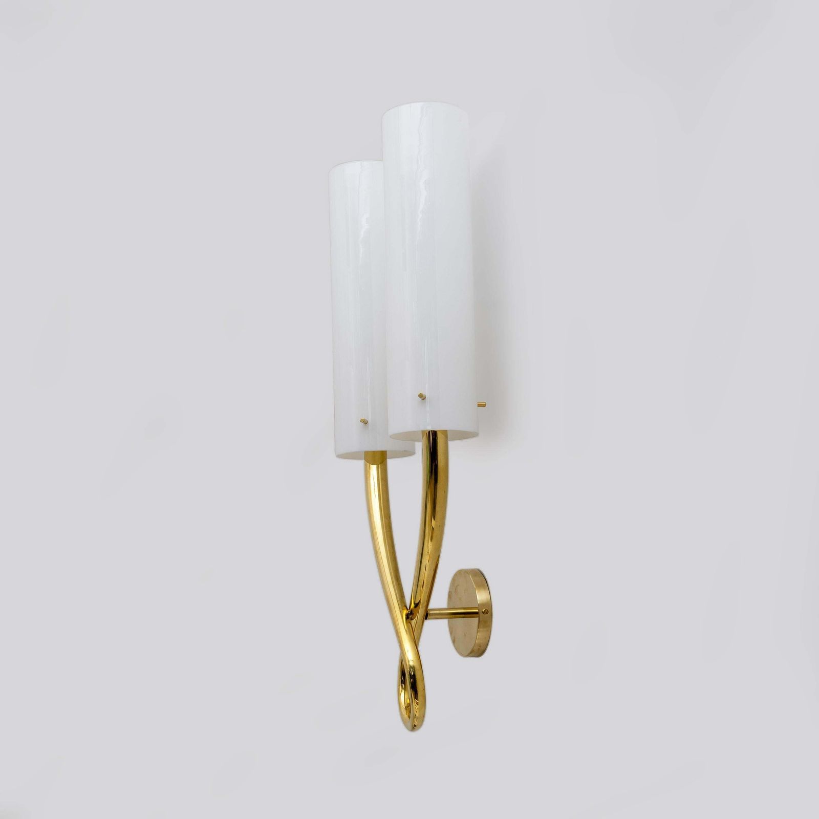 Pair Of Large Brass And Murano Glass Sconces In The Style Of Gio Ponti photo buy