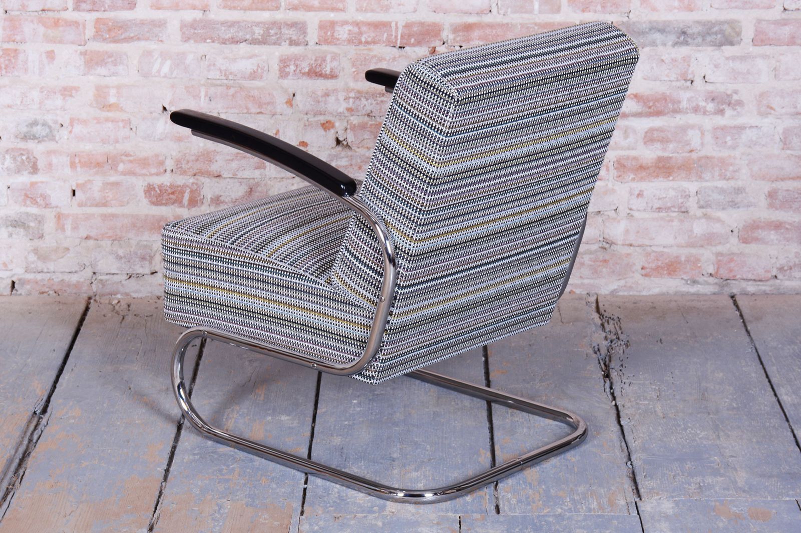 Furniture Restored Bauhaus Armchair, By Mücke   Melder, Chrome Plated Steel, Czech, 1930s photo