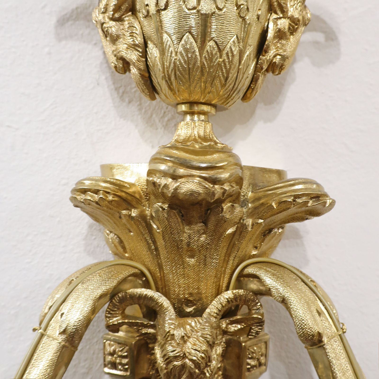 Pair Of French Bronze Gilt Twin Arm Antique Wall Lights photo buy