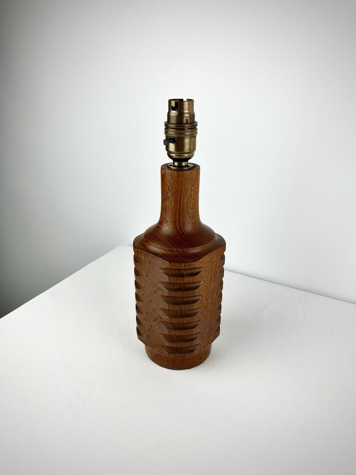 Stylish Faceted Teak Lamp Base, 1960s photo 140.0