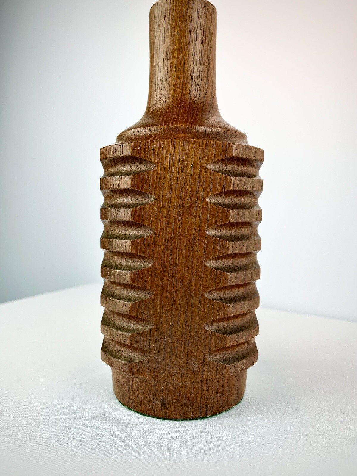 photo for sale Stylish Faceted Teak Lamp Base, 1960s