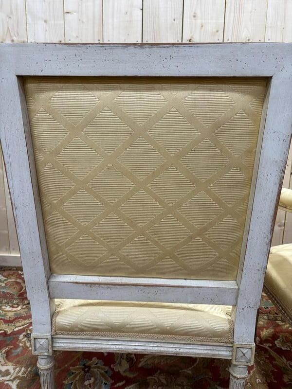 Paire De Fauteuils De Style Louis XVI En Bois Patiné photo furniture