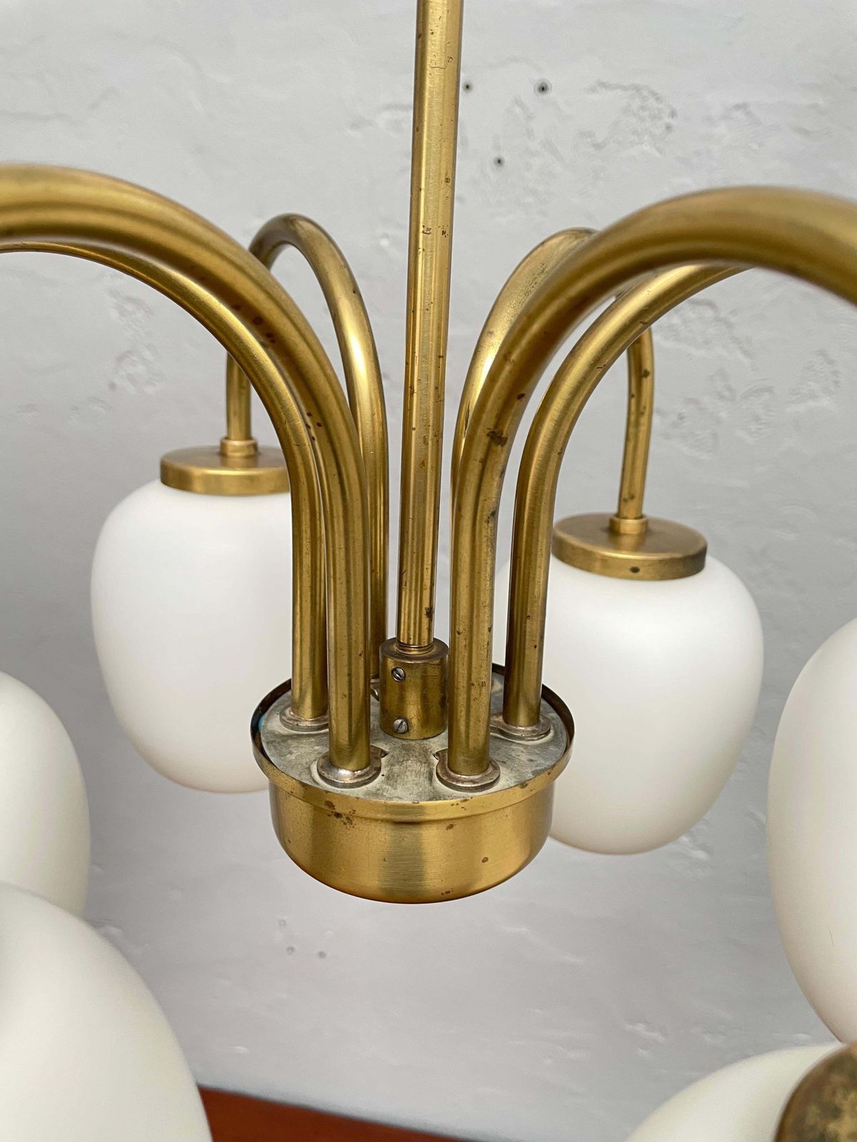 Danish Modernist 6 Arm Chandelier Pendant By Lyfa photo vinterior