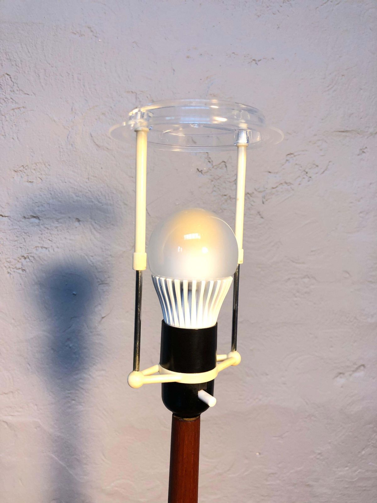 Vintage Teak Floor Lamp With Maija Isola Lamp Shade photo vinterior