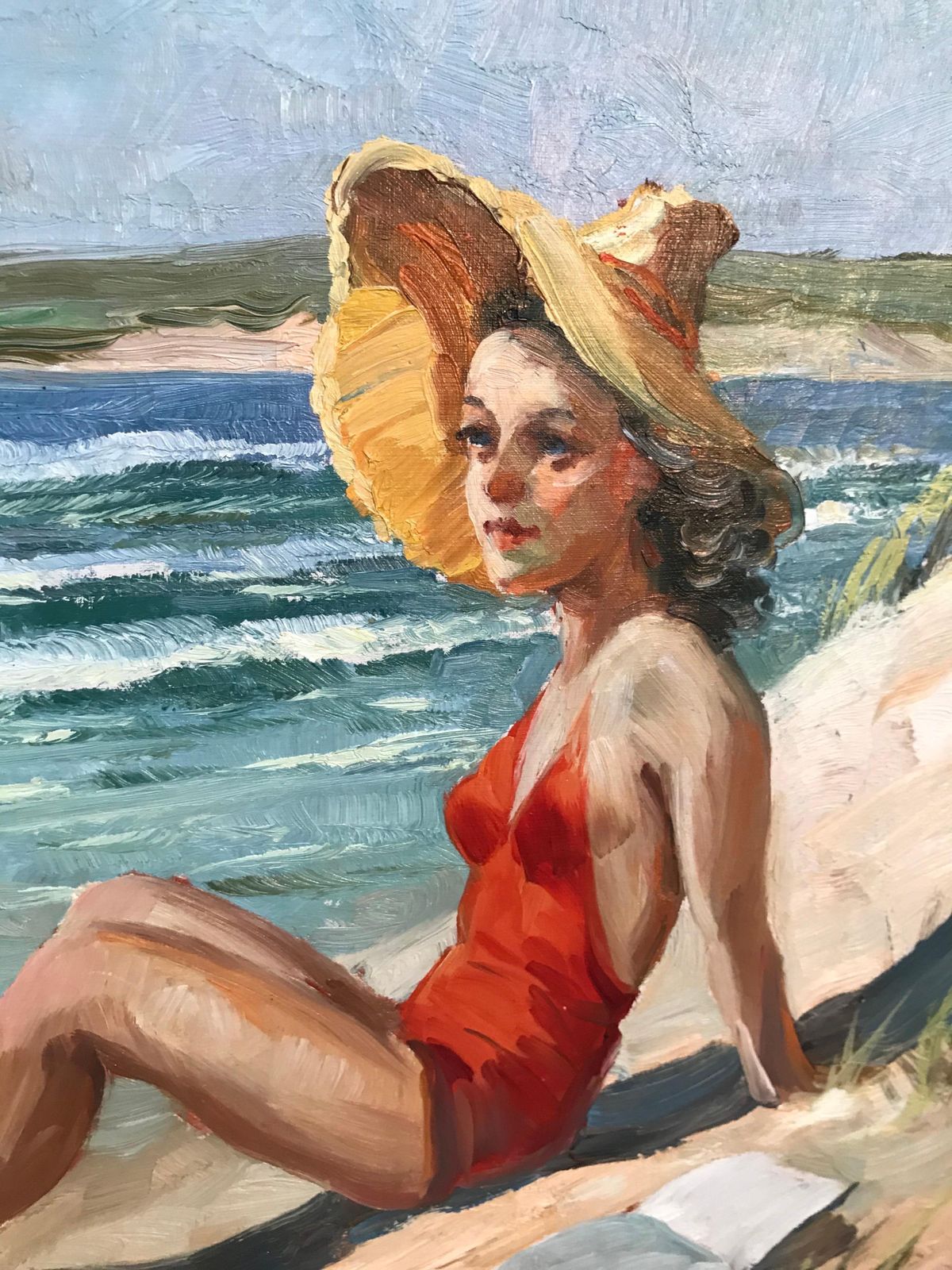 Christian Aabye Tage Oil On Canvas Of Beach Scene photo vinterior