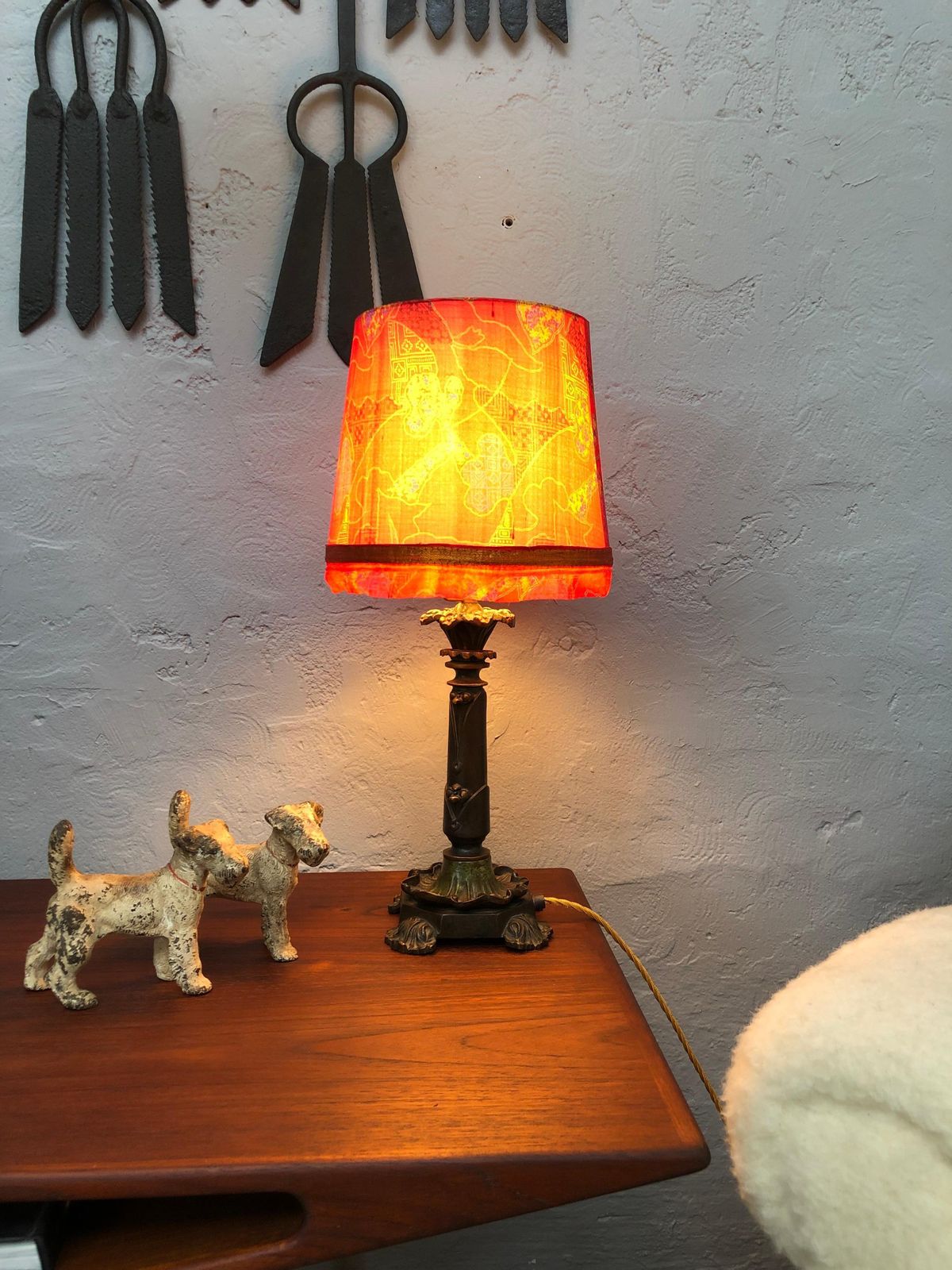 Antique Danish Cast Bronze Table Lamp photo for sale