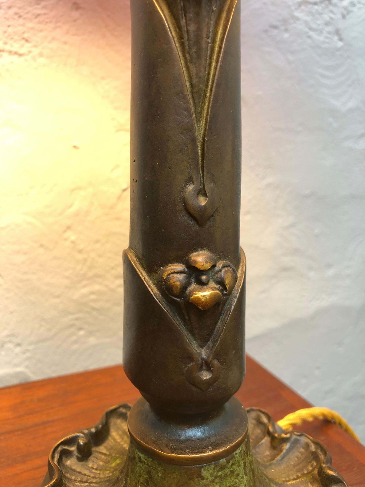 Antique Danish Cast Bronze Table Lamp photo buy