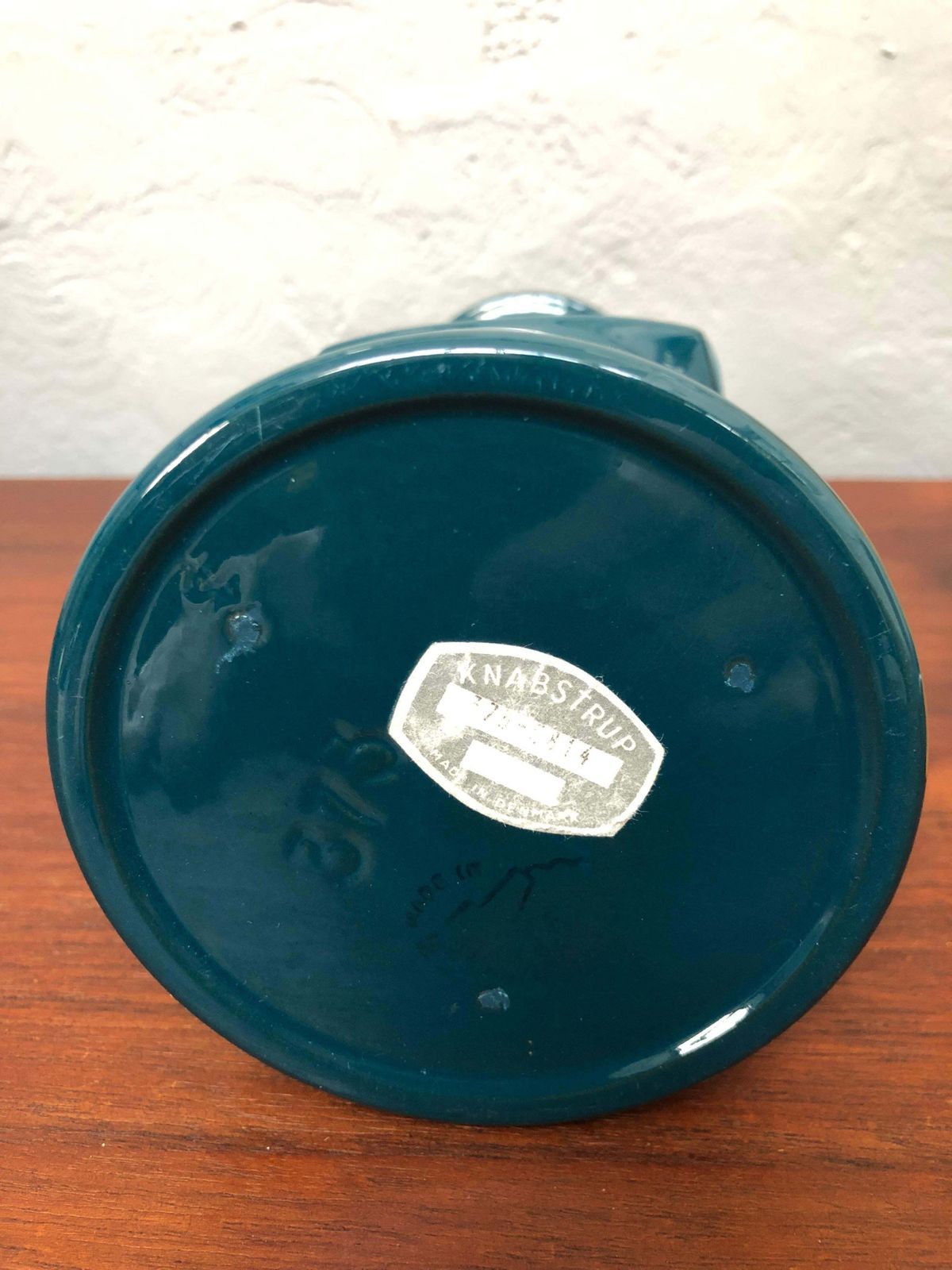 A Vintage Pottery Table Lamp From Knabstrup Of Denmark With Matching Vase photo buy