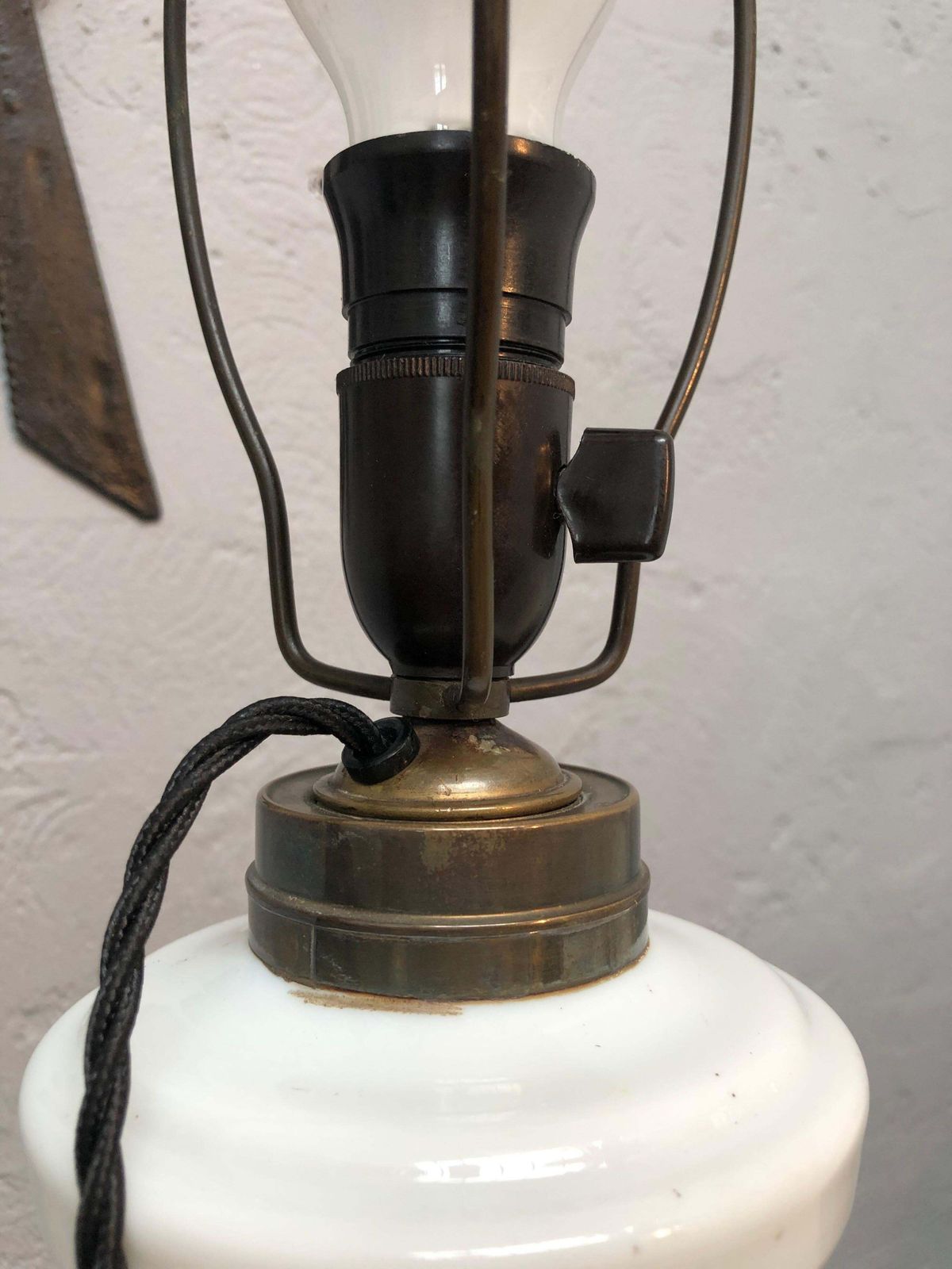 Large Antique Heiberg Porcelain Oil/Electric Table Lamp photo buy