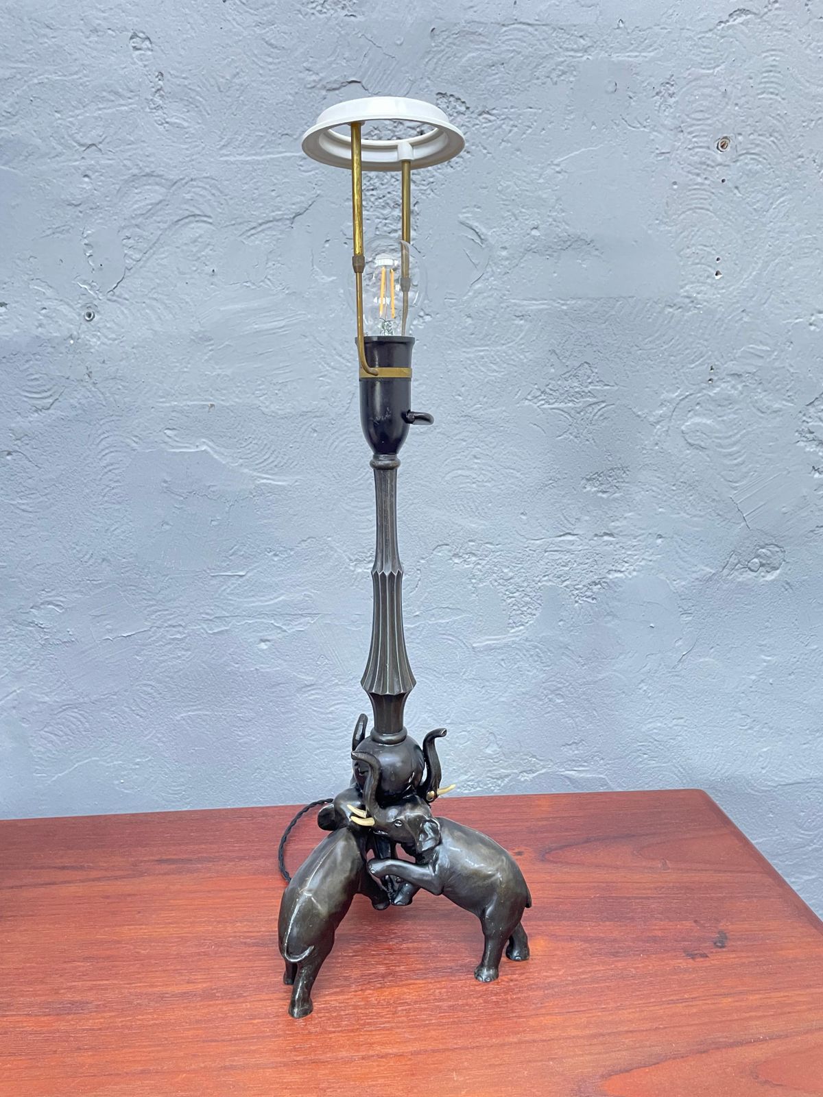 Antique Art Deco Elephant Table Lamp By Voss Of Frederick’s Denmark photo for sale