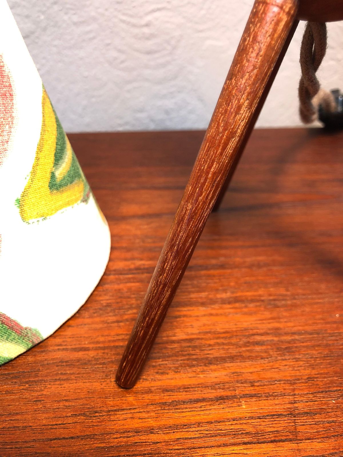 A Vintage Pair Of Danish Mid Century Modern Teak Table Lamps Shades Included photo vintage