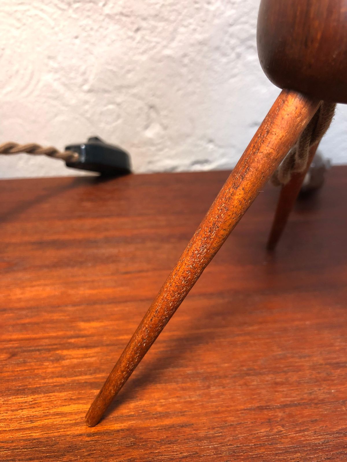 Lighting A Vintage Pair Of Danish Mid Century Modern Teak Table Lamps Shades Included photo