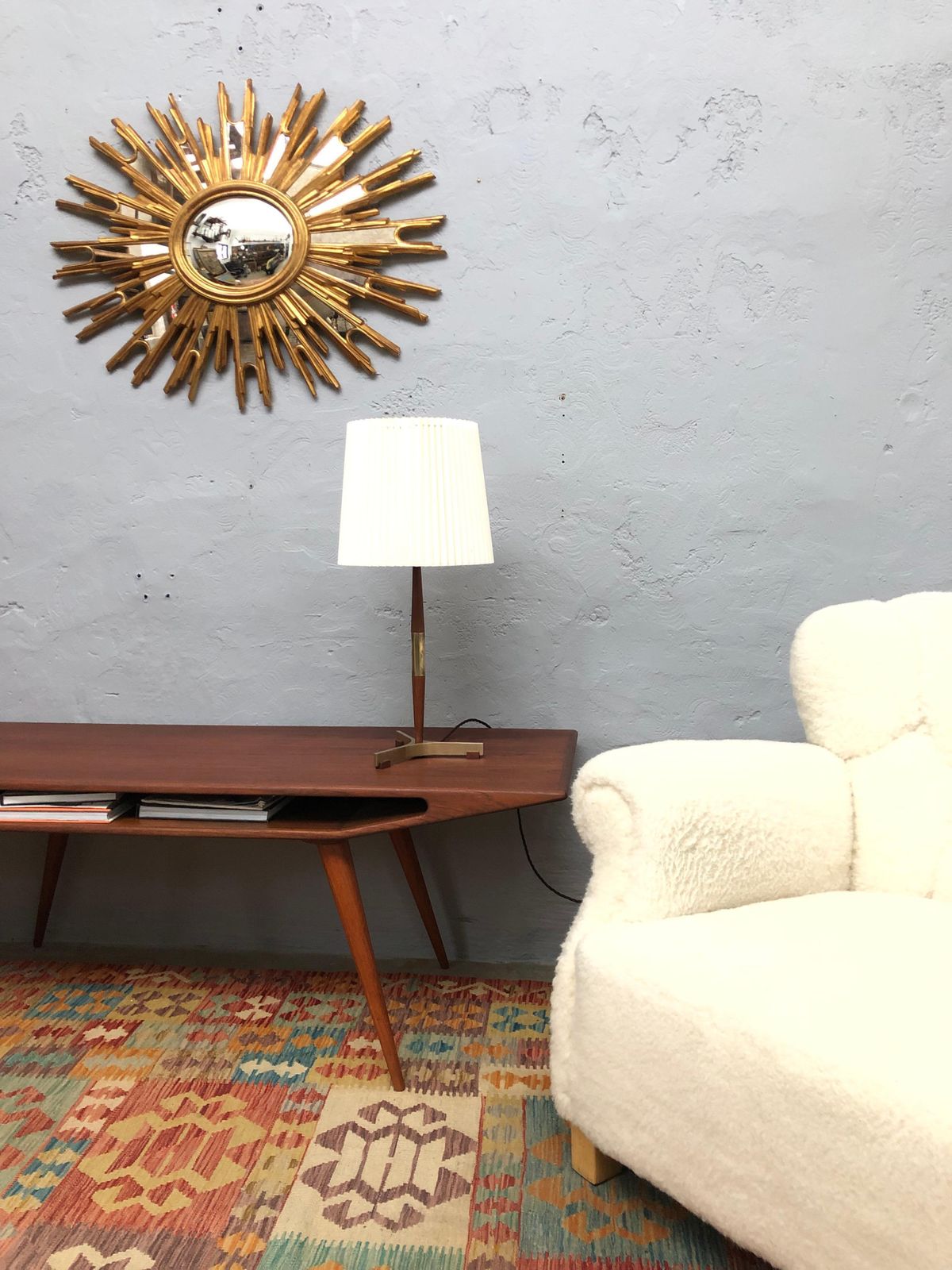 photo for sale Midcentury Jo Hammerborg President Table Lamp For Fog & Mørup In Teak And Brass