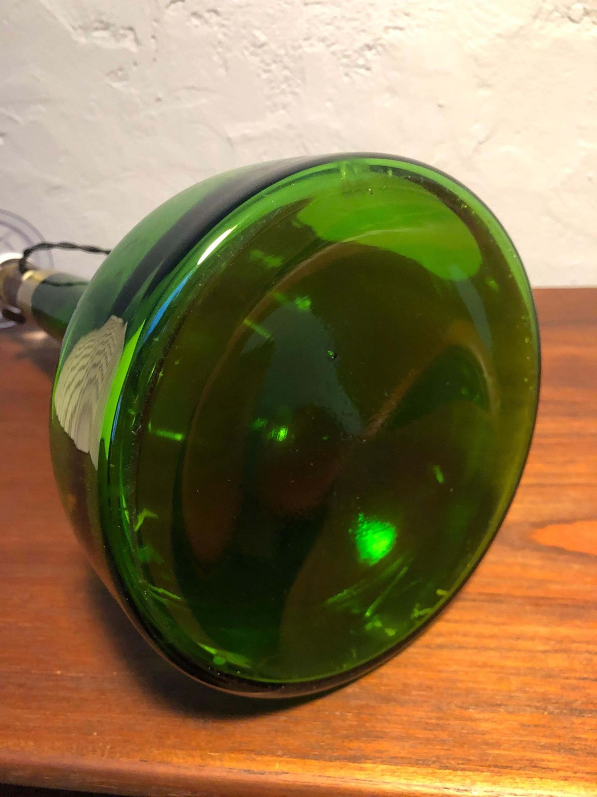 Lighting Vintage Green Glass Table Lamp By Biilman Petersen For Le Klint / Holmegaard photo