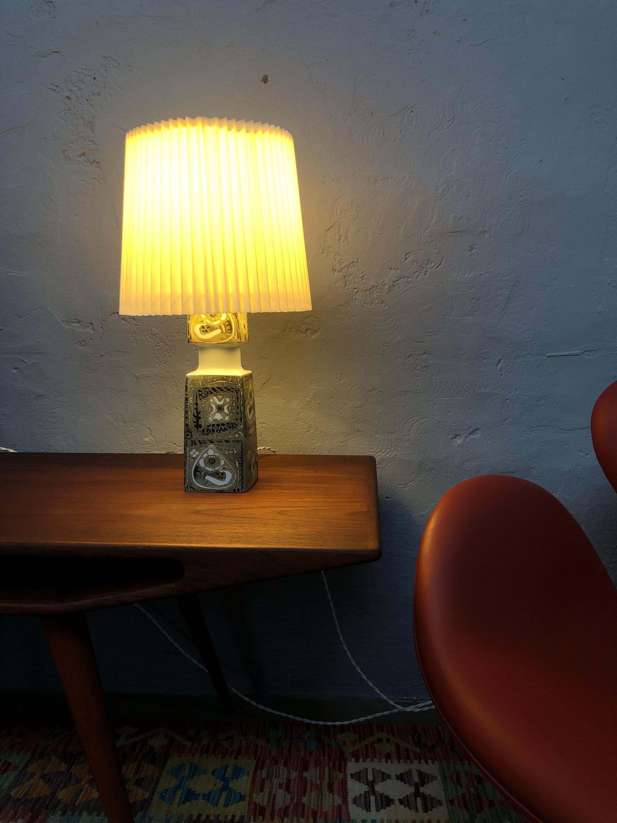 295.0 Pair Of Mid Century Ceramic Table Lamp By Nils Thorssen For Fog And Mørup photo