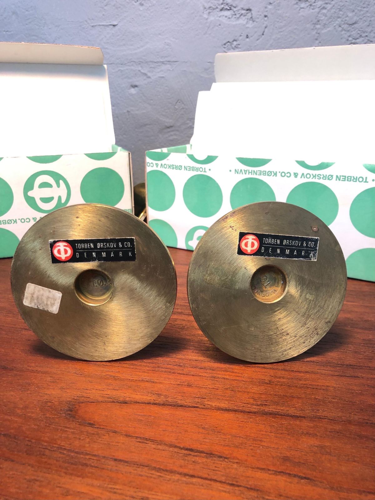 Pair Of Mid Century Brass Candle Holders By Torben ørskov Of Copenhagen photo 349.0