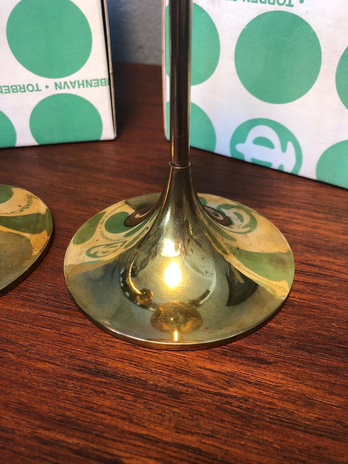Pair Of Mid Century Brass Candle Holders By Torben ørskov Of Copenhagen photo vintage