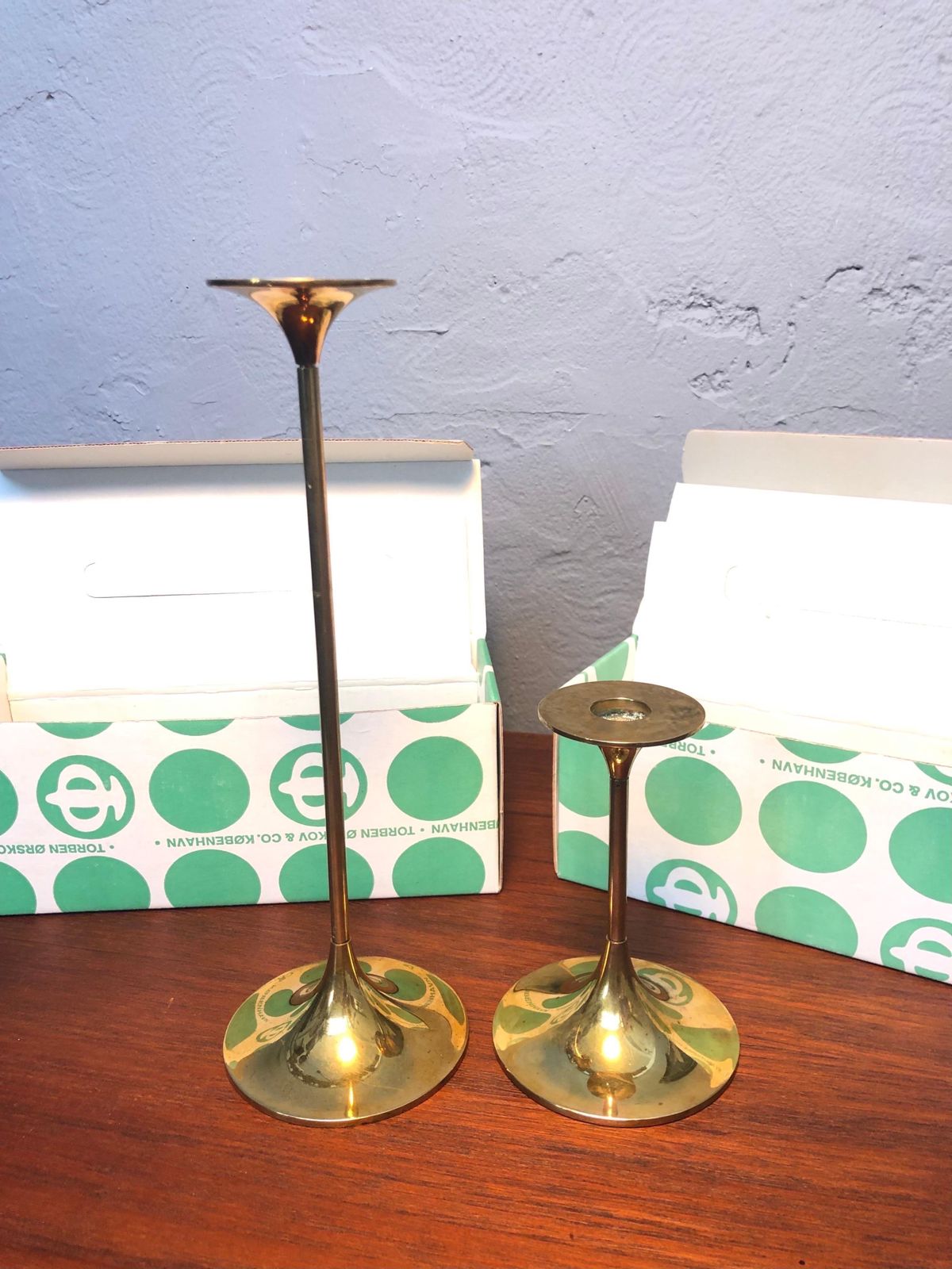 photo furniture Pair Of Mid Century Brass Candle Holders By Torben ørskov Of Copenhagen