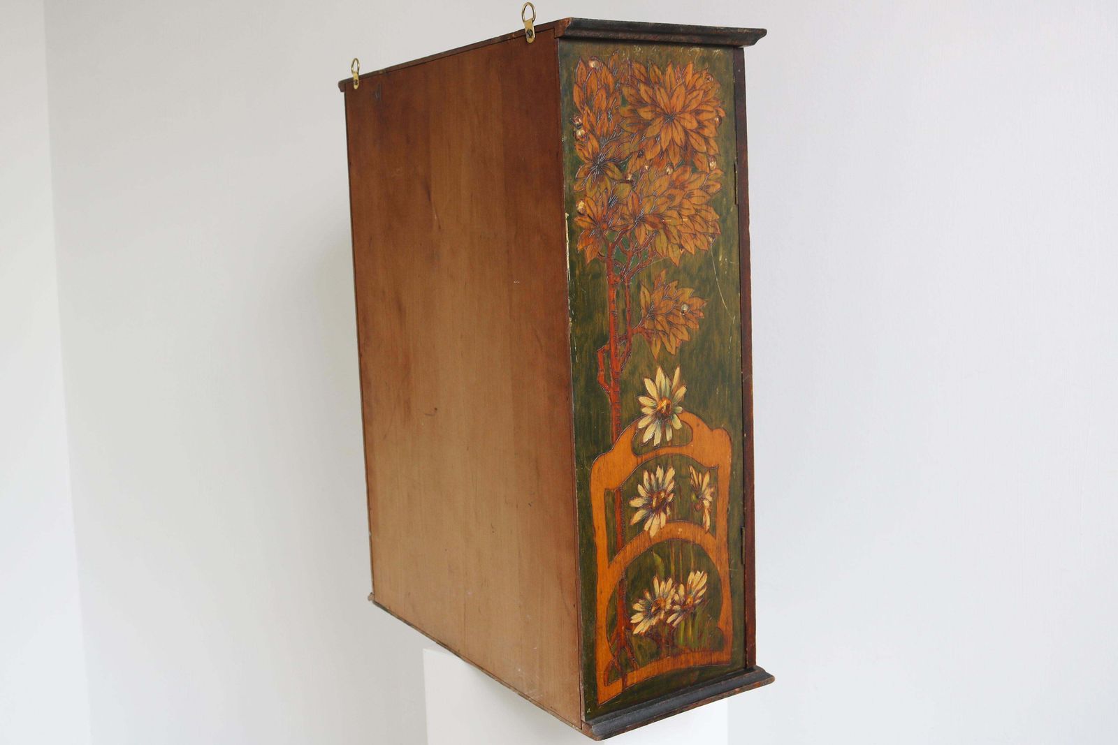 photo furniture French Art Nouveau Wall / Hanging Cabinet Attributed To Alphonse Mucha 1900 Wood