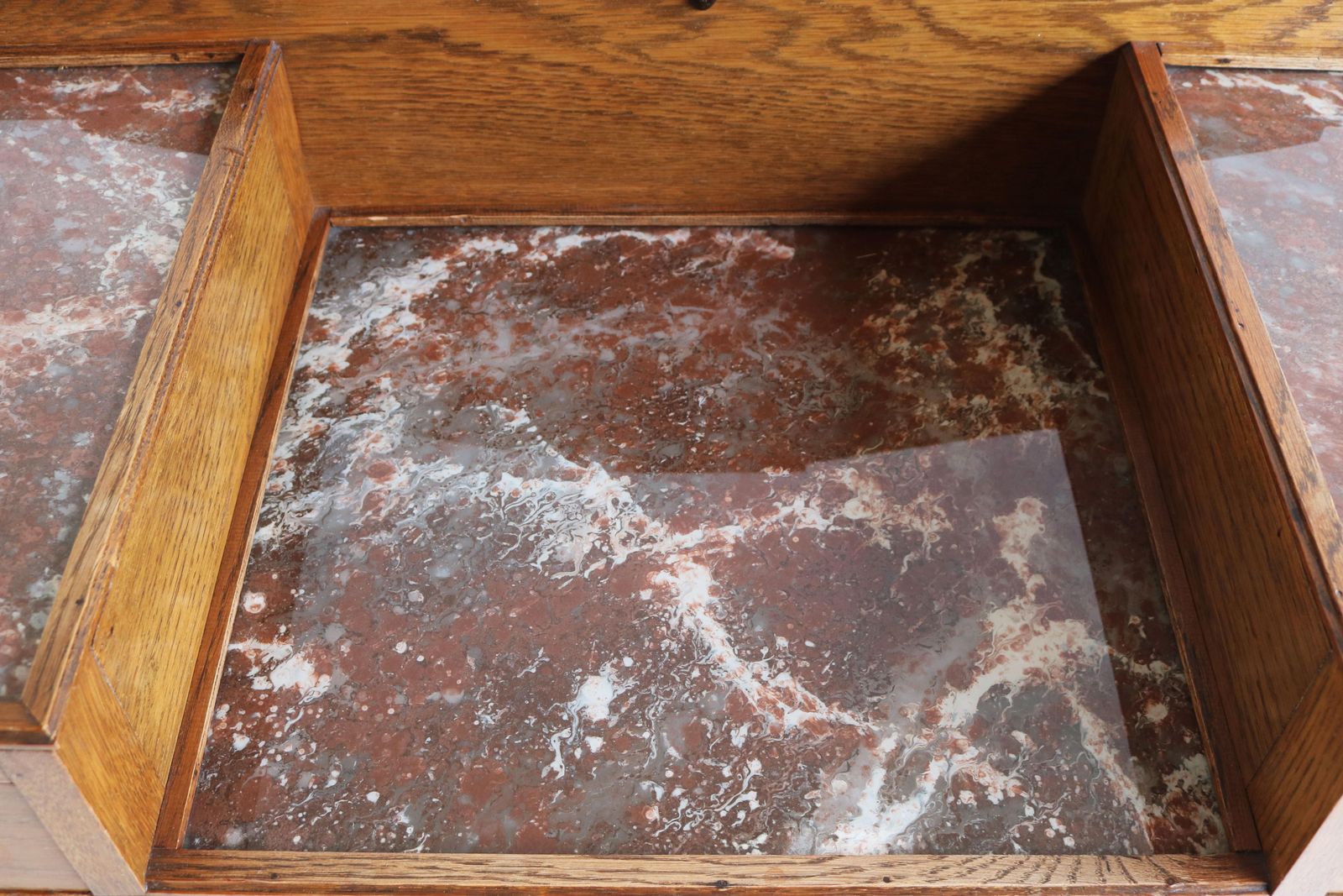 Dutch Art Deco Amsterdam School 1920 Tea Cabinet / Display Cabinet Faux Marble photo 2554.0