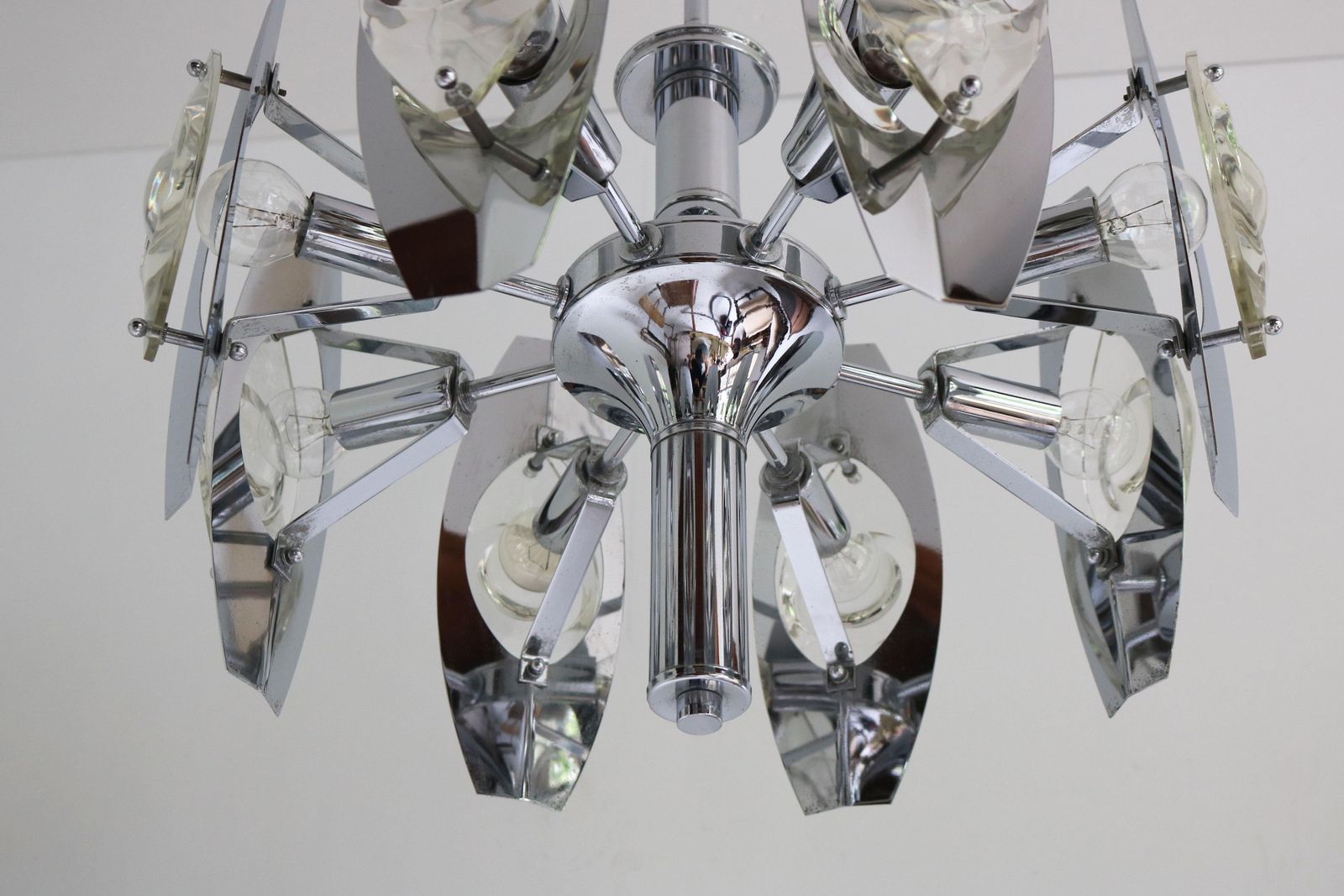 1960 Italian Design Chandelier By Oscar Torlasco For Stilkronen Italy Space Age photo Lighting